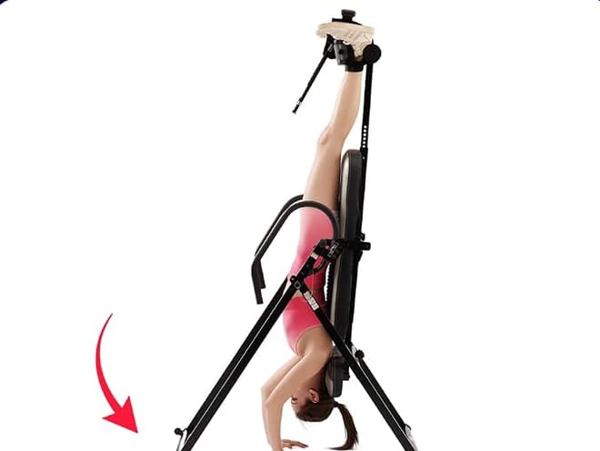 Medisonic inversion table at a 90 degree inversion angle