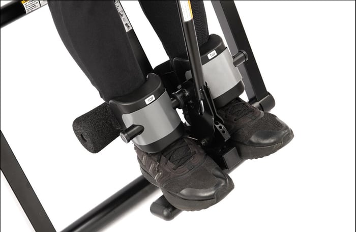 Close-up of the Medisonic ankle cups holding a user in place