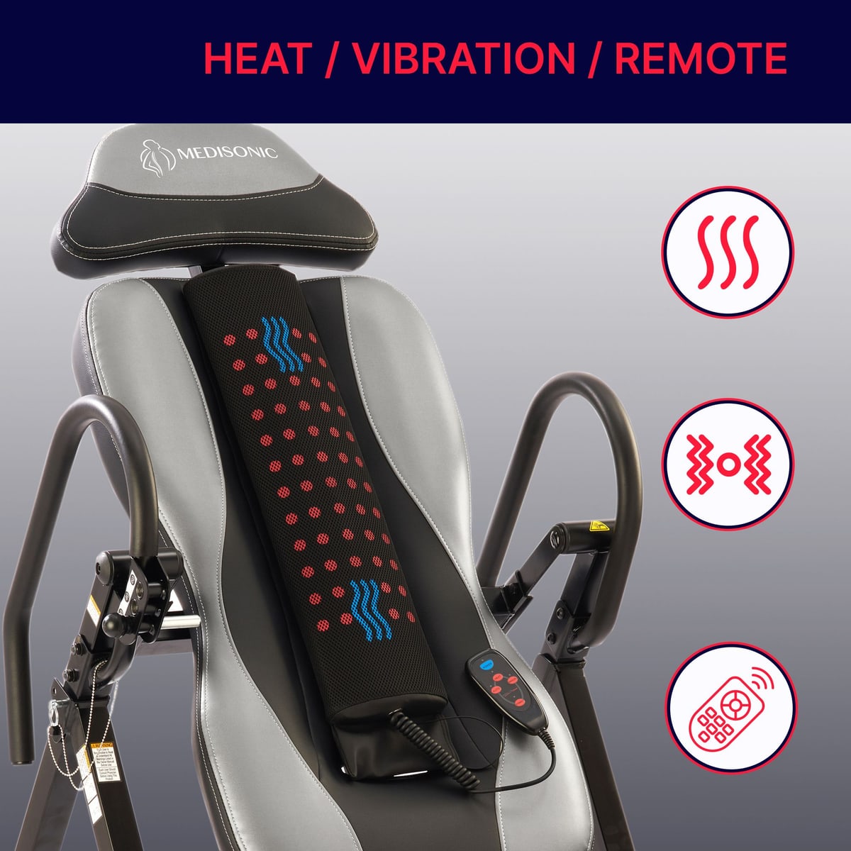 Adjustable & Removable Heat + Vibration Lumbar Pad