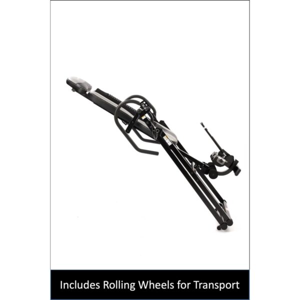 Rear transport wheels on a Medisonic inversion table