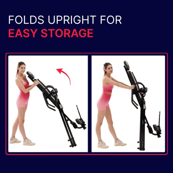 Medisonic inversion table folded for storage